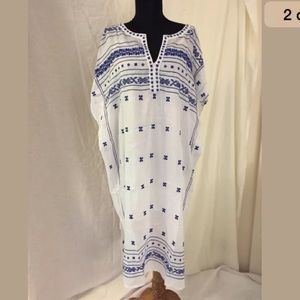 New $149 Lucky Brand Embroider Kaftan Tunic Dress