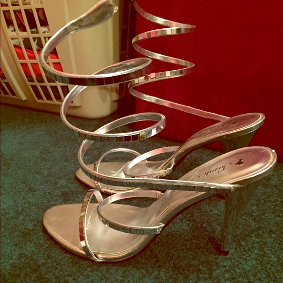 Silver high heels