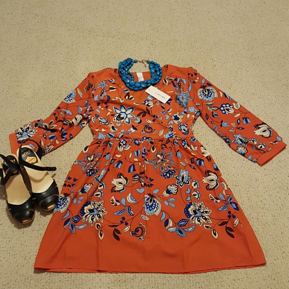 Autumn Colored Vintage Style Dress