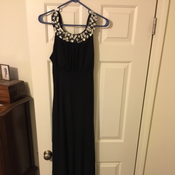 Floor length black dress
