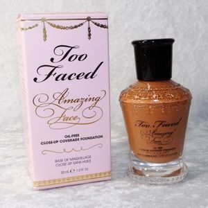 Too Faced Amazing Face Foundation Warm Cocoa Oil Free Close Up Coverage 1oz