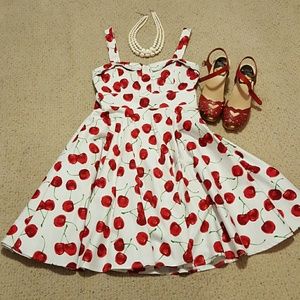 Modcloth Pull-up a Cherry Dress Medium