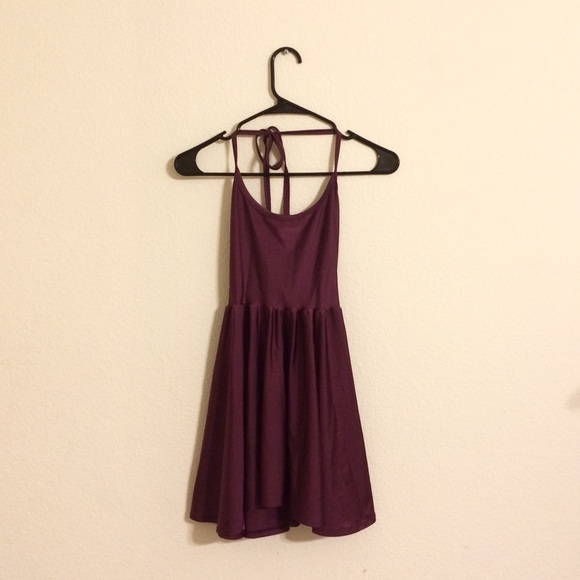 American Apparel Purple Nylon Tricot Skater Dress