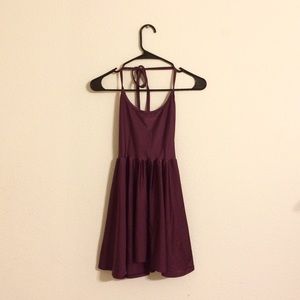 American Apparel Purple Nylon Tricot Skater Dress
