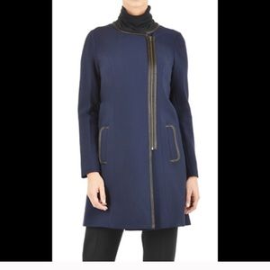 New Eshakti Leather-Trimmed Jacket Size 3x 26