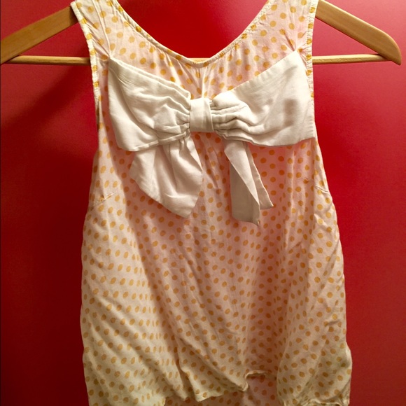 Nordstrom flowy polka dot tank top with bow 💞