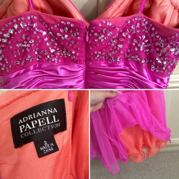 Adrianna Papell Pink with Orange Undertone Dress! - Picture 3 of 4