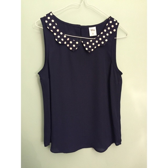 Navy collared tank top