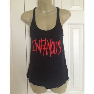 Infamous Dark Gray and Red Workout Tank Top