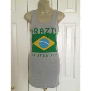 Brazil Futebol Gray Tank Dress