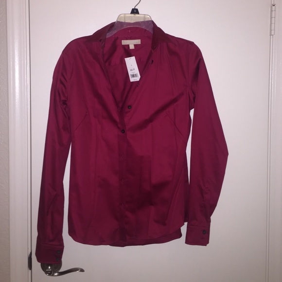 Deep pink button down