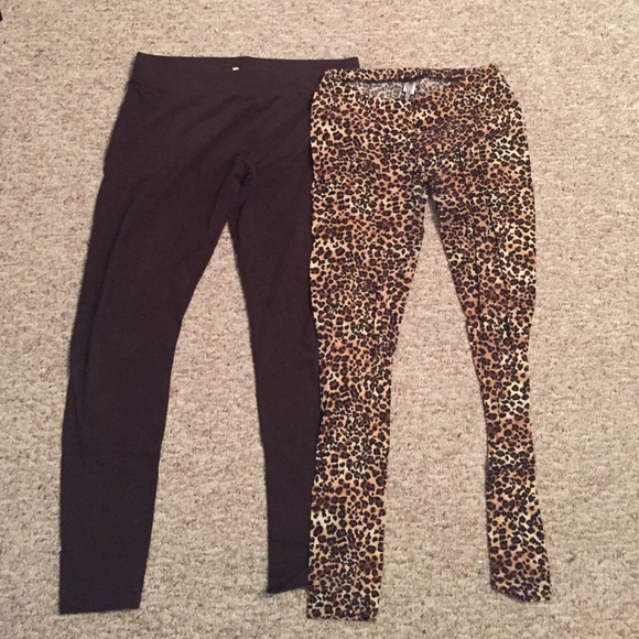 🚫SOLD🚫Cheetah Leggings & Plain Brown Leggings