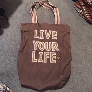 Brown tote bag