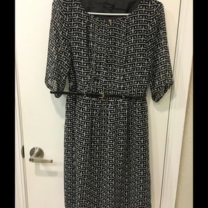 Ann Taylor black and white dress, with belt