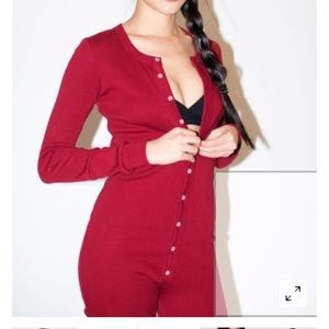 Unisex Rib Henley One-Piece American Apparel