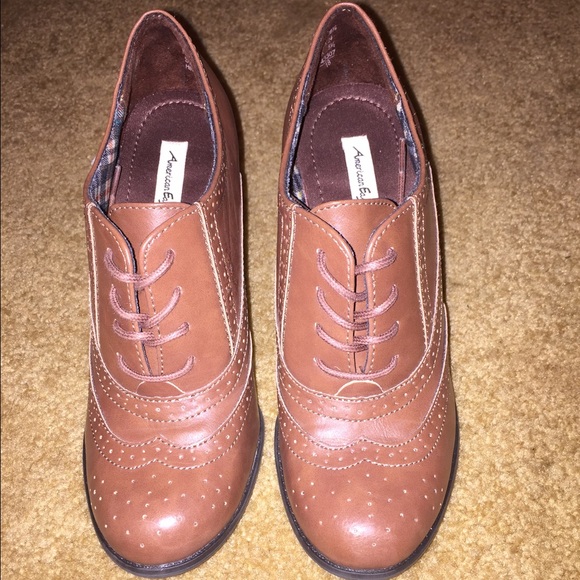 Brown Lace Up Heels - Picture 1 of 3