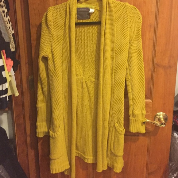 anthropologie yellow cardigan