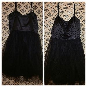 -All Black Beeded Prom or Cocktail Dress -