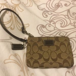 Classic Coach logo wristlet