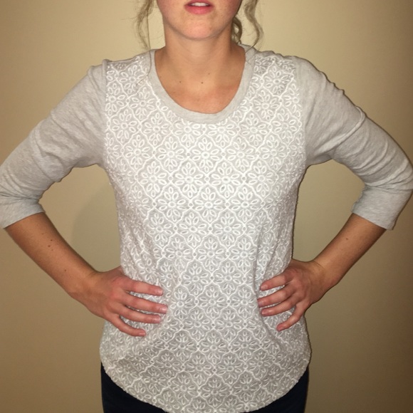 J. Crew Tops - J.Crew Embroidered Floral Shirt