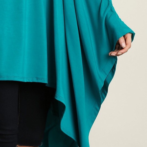 "Diorama" Draped Side Long Sleeve Top - Picture 2 of 4