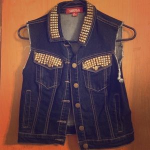 Forever 21 Denim Studded Vest