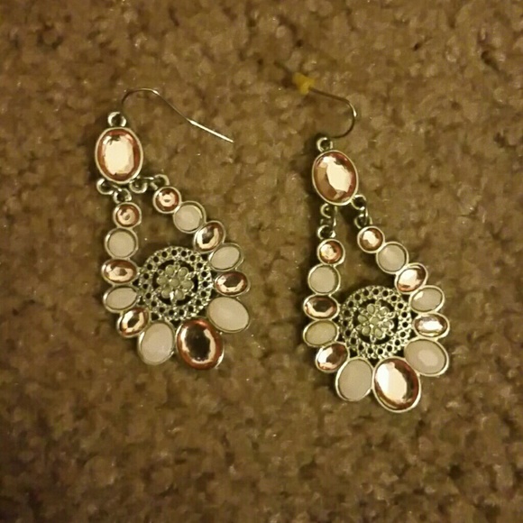 Pink jeweled earrings