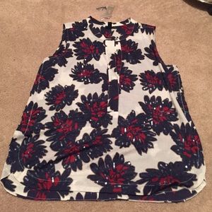 NWT Floral print sequin top
