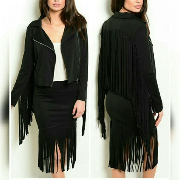 NWT Black Fringed Skirt Set - Picture 7 of 7