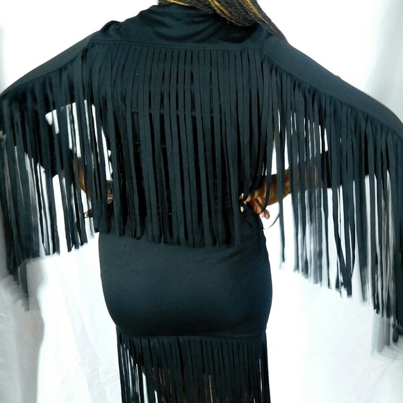 NWT Black Fringed Skirt Set - Picture 6 of 7