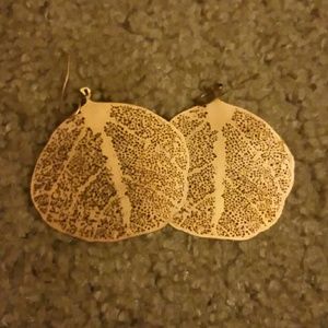 Metal leaf earrings