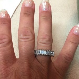 10K White Gold Filled Princess Cut Ring. Sz 6