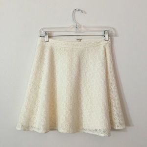 cream lace skater/circle skirt