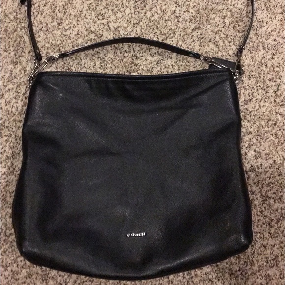Coach black leather crossbody