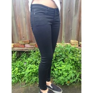 Allsaints black shiny skinny jeans
