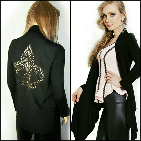 NWT, Wrap Shawl Laser Cut Back, Size S - Picture 2 of 4