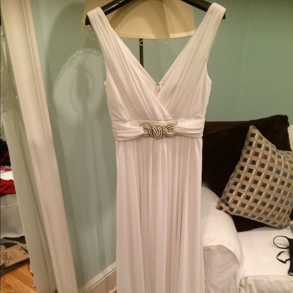White Badgley mischka gown