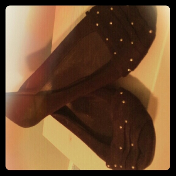 Black flats with studs