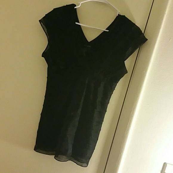 Black dress top with layers