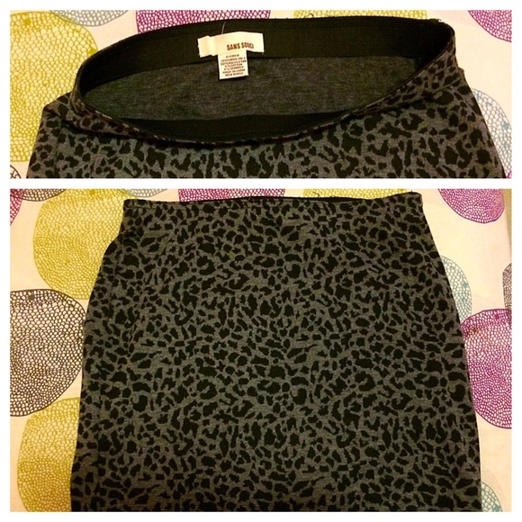 Black and gray lepord print pencil skirt