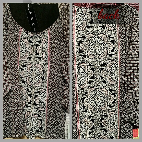 Apt. 9 multicolor tunic with slit sleeves