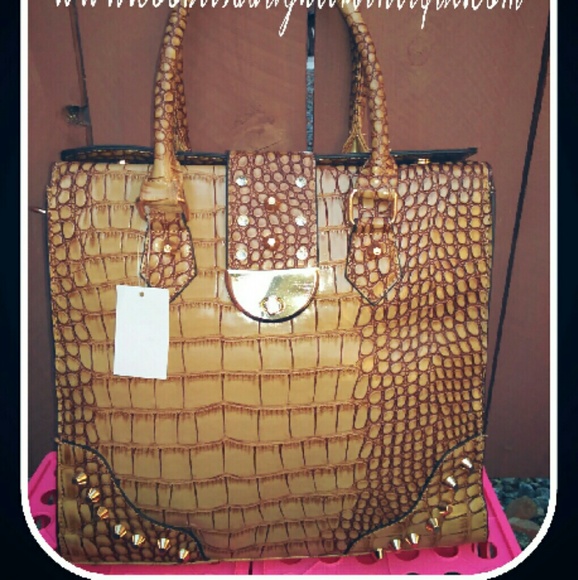 Faux Crocodile Print handbag