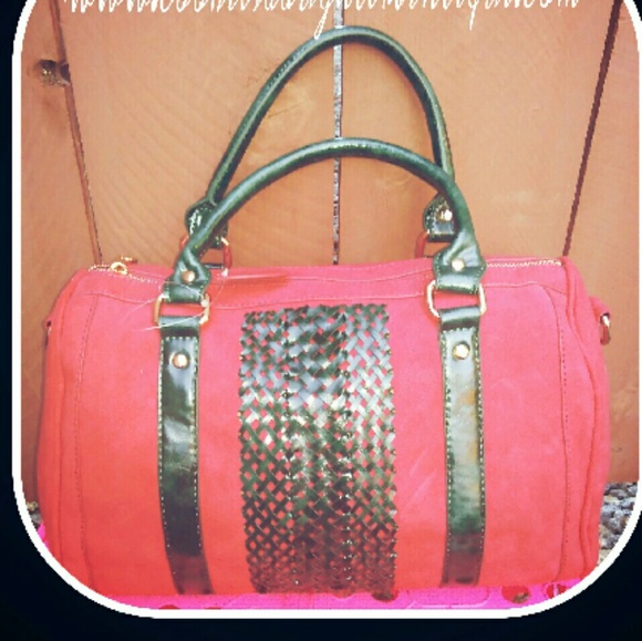 Hunter Green and Red handbag-New