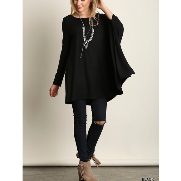 "Diorama" Long Sleeve Draped Side Top - Picture 3 of 4