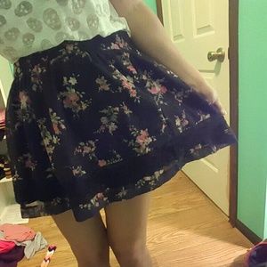 High waisted floral skirt