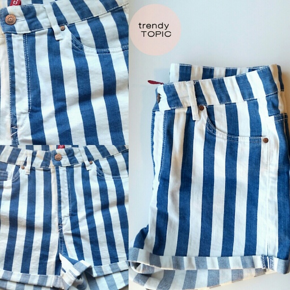 Striped High Wasted Shorts