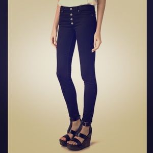 All Saints black mast jeans with buttons