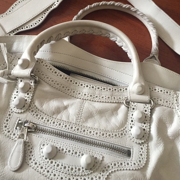 balenciaga motorcycle bag white