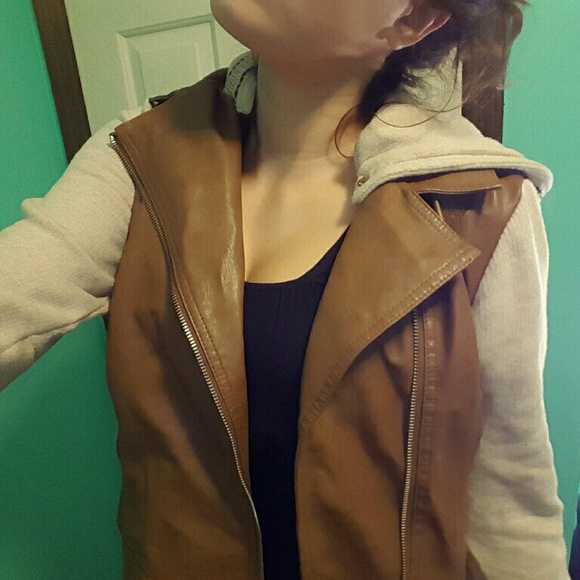 Brown leather jacket