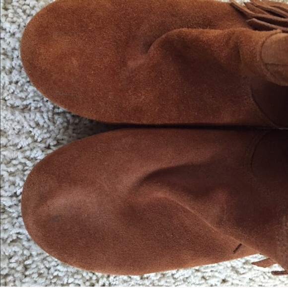 Suede Fringe Brown Boots - Picture 3 of 3